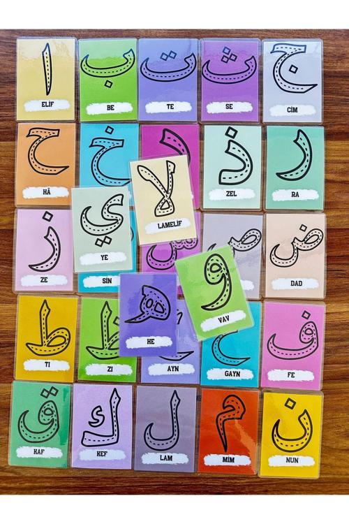 Arapça Harfleri̇ Öğreni̇Yorum Eli̇F Be Te Se Kartlari (Yirtilmaz Yipranmaz)