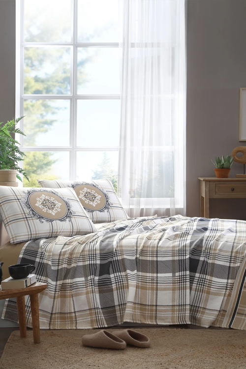 Ocre Pike Takımı Tek Kişilik Bej