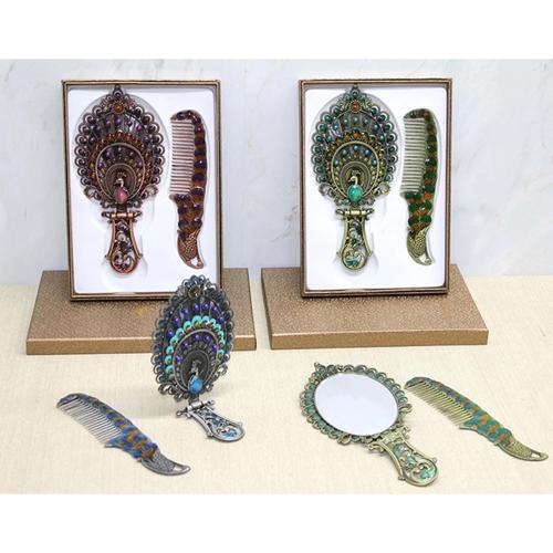 MDB Tavuskuşu Katlanabilir Ayna Ve Tarak Seti Büyük Boy