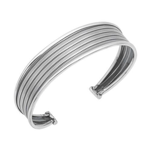 MDB 925 Ayar Gümüş Eskitme Desenli Kadın Bilezik