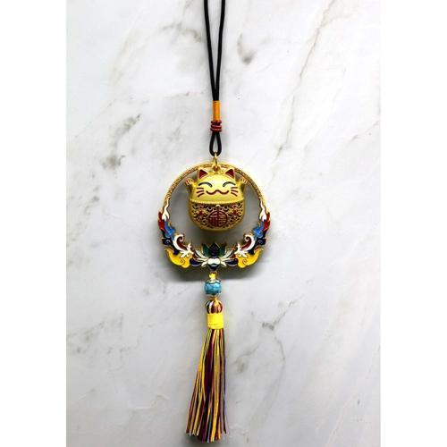 MDB Renkli Püsküllü Şans Kedisi Feng Shui Askılık