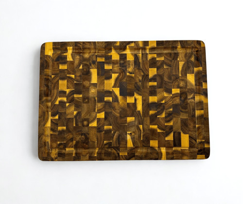 Akasya Kesme Tahtası ENDGRAIN 40x32x3 cm Masif Ahşap