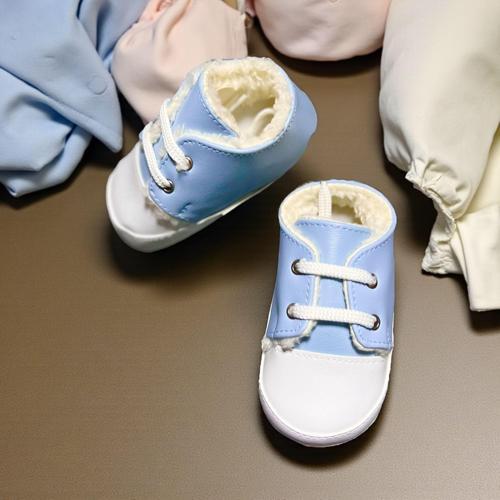 İÇİ PELUŞLU BEBEK PATİK - Mavi - 19 Mavi