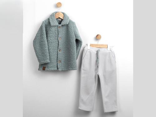 POLARLI PANTOLON PELUŞ CEKET ALT ÜST TAKIM - FLE217551-Mint Yeşili-4 Yaş Mint Yeşili