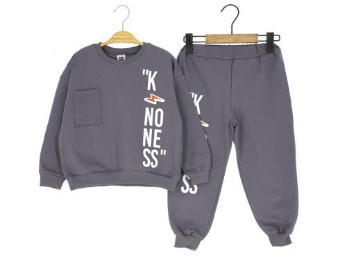 ŞİMŞEKLİ İKİ İPLİK ALT ÜST TAKIM - KRMS742-Antrasit-3 Yaş Antrasit