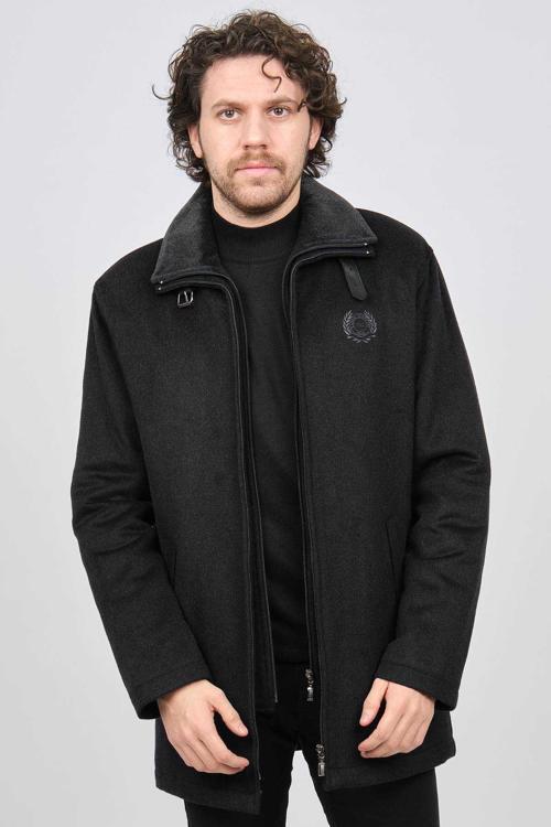 Erkek Çift Yakalı Yün Kaban 3140080 Füme