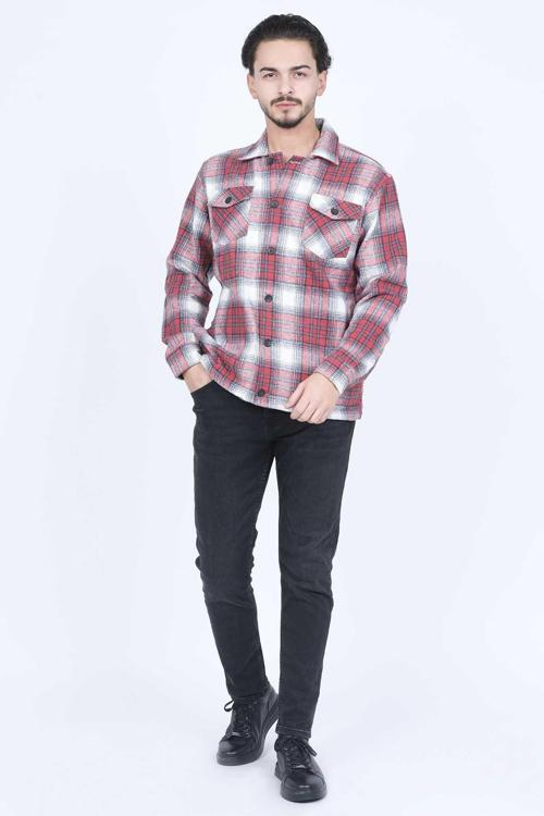 Erkek Kapak Cep Detaylı Mont Gömlek 20732576 Bordo