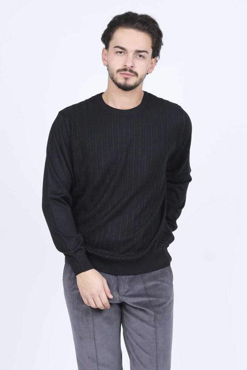 Erkek Bisiklet Yaka Yün Kazak 6091895 Siyah