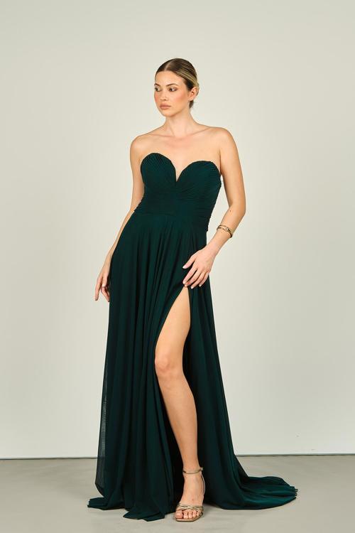 Kadın Straplez Uzun Abiye Elbise 5437021 Nefti