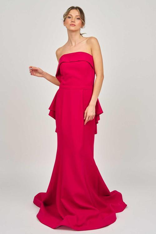 Kadın Balık Form Abiye Elbise 5195863 Kırmızı