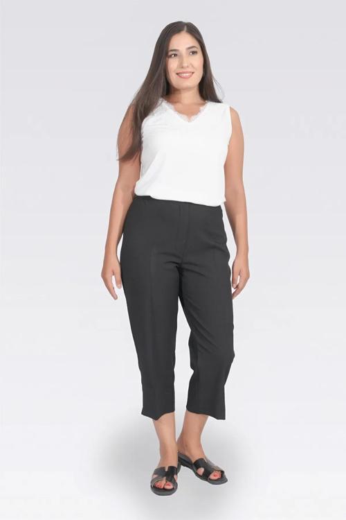 Kadın Beli Lastikli Kapri 30281 Siyah
