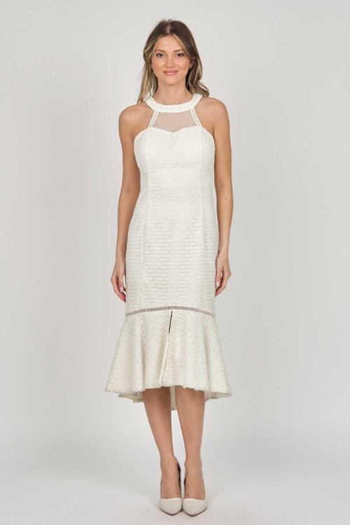 Kadın Midi Boy Abiye Elbise 4451922 Ekru