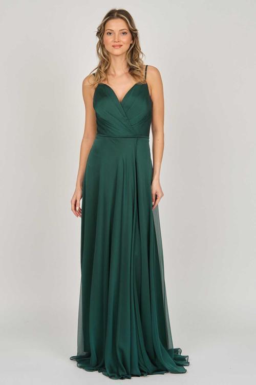 Kadın Askılı Şifon Abiye Elbise 5437817 Nefti