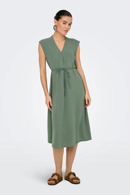 Kadın Jdydıvya Belden Bağlamalı Midi Elbise 15350728 Yeşil