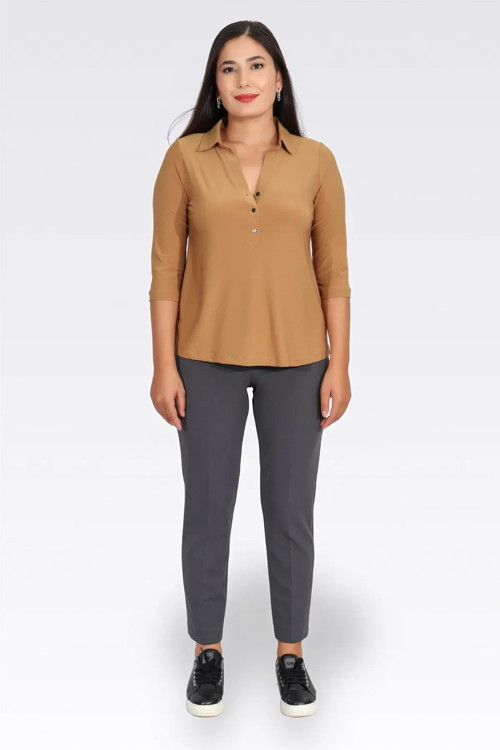 Kadın Dar Paça Bilek Boy Krep Dokulu Pantolon 0083 Gri