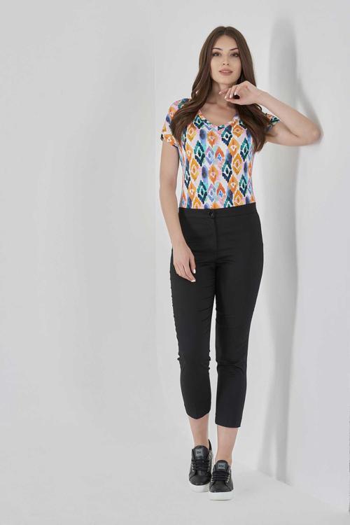 Kadın Dar Paça Kısa Pantolon 30046 Siyah