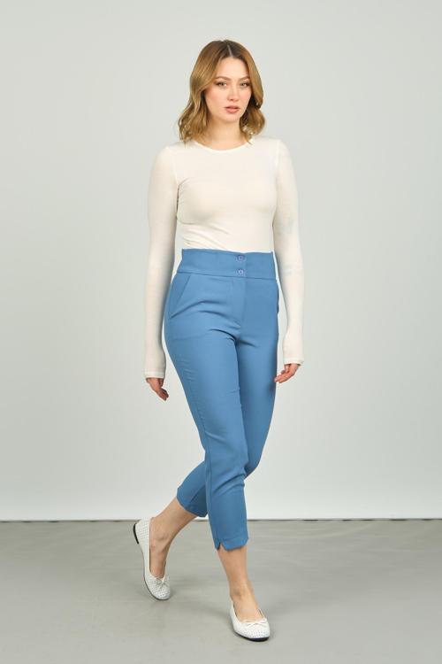 Kadın Bilek Boy Dar Kalıp Pantolon 7208 Indigo