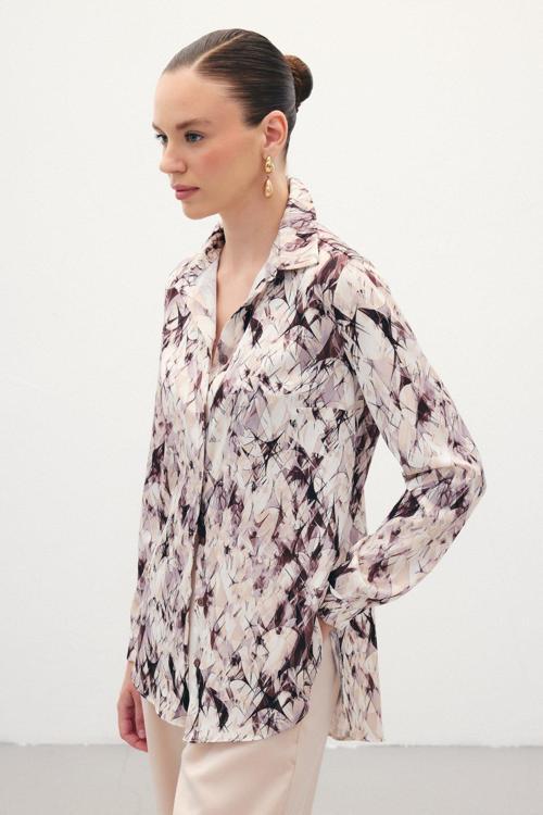 Klasik Desenli Gömlek - Kahve