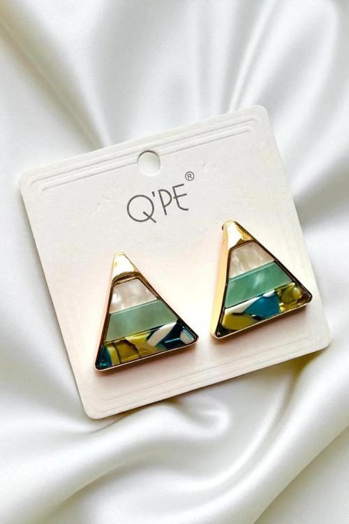 ÜÇGEN MİNELİ KÜPE