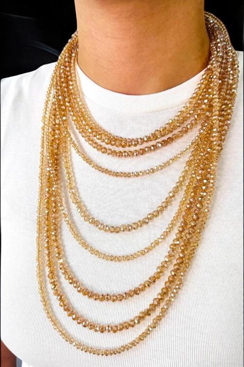 KRİSTAL ÇOKLU BONCUK TARZ KOLYE