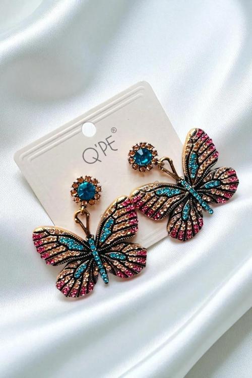 TAŞLI KELEBEK KÜPE