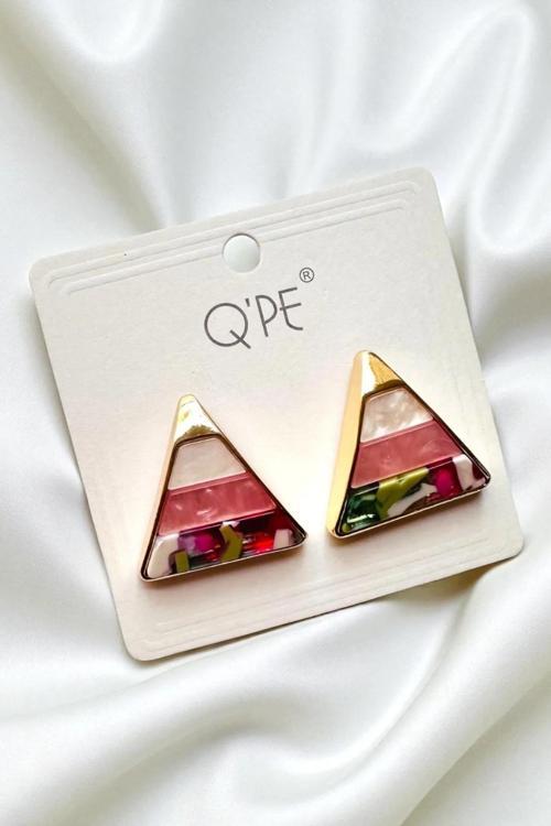 ÜÇGEN MİNELİ KÜPE