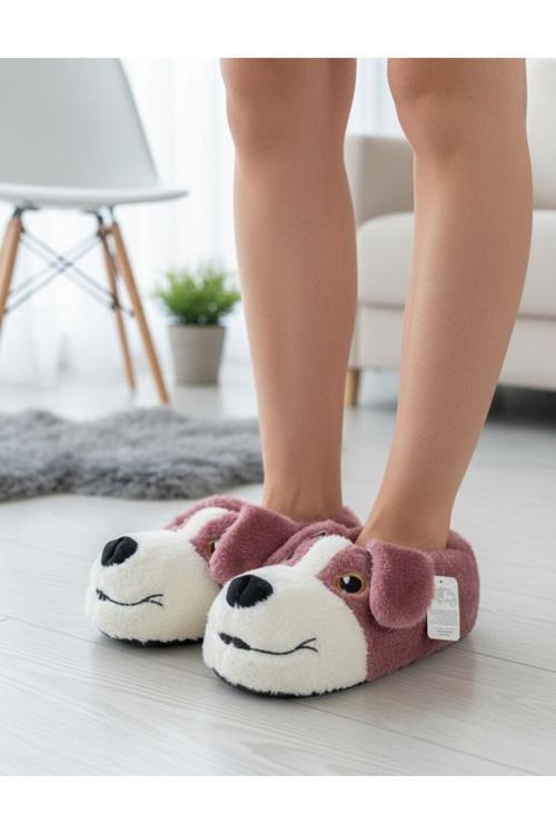 Konfor Sevimli Köpek Figürlü Peluş Panduf Ünisex Hayvanlı Panduf..