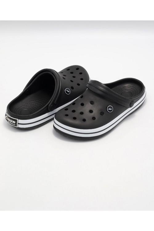 Siyah Beyaz Crocs Erkek Terlik Sbe01