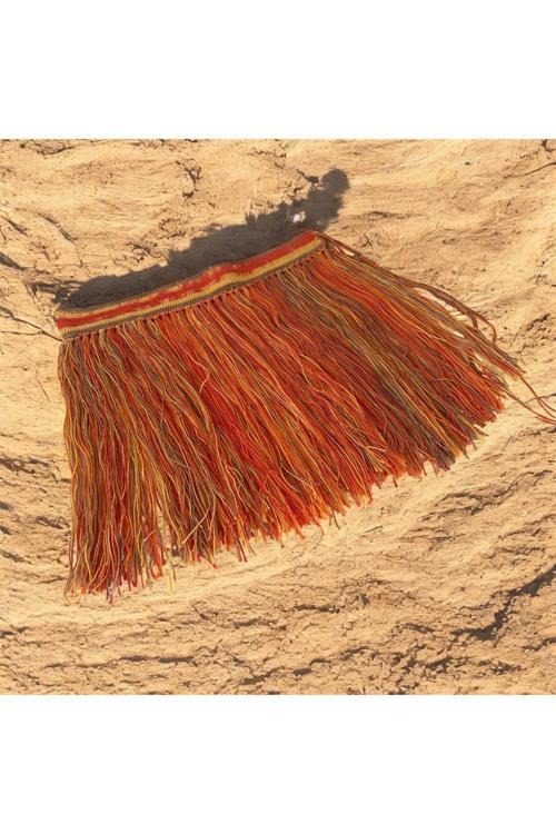 Püsküllü Tığ Örme Bej Pareo Etek