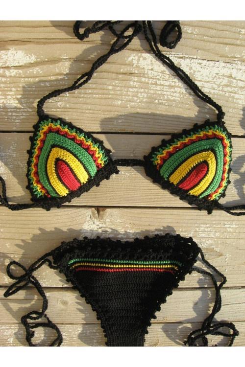 Tığ İşi Örgü Bikini Takım