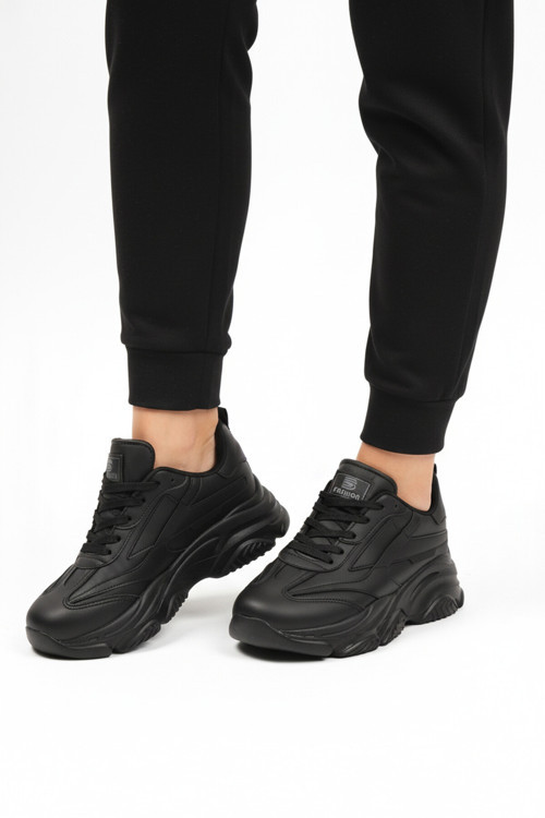 Siyah Bağcıklı Kadın Sneaker DRK171 G