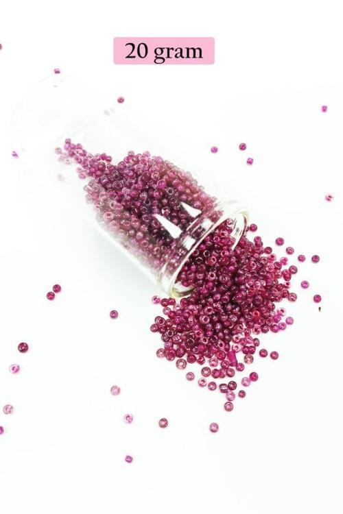 Dökme Cam Kum Boncuk (11/0) 2 mm - 20 Gram - Mor - BNC005