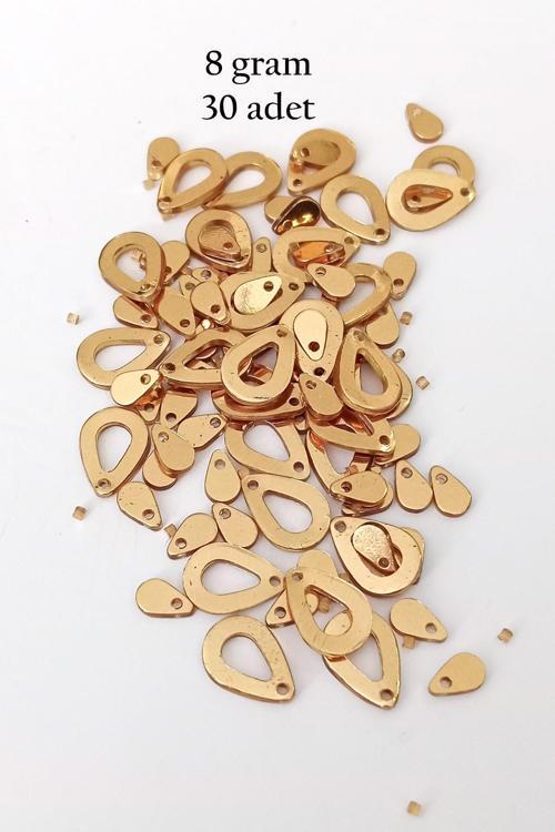 Oya Abiye Bileklik Kolye Pleksi Metalik Plastik Pul Altın Renk 8 gram 30 adet - BNC496