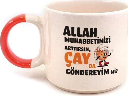 Çay Da Göndereyim Mi? Baskılı Kırmızı Kulplu P Öğretmenler Günü Kupası