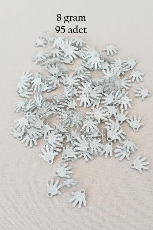 Oya Abiye Bileklik Kolye Pleksi Metalik Plastik Pul Gümüş Renk 8 gram 95 adet - BNC519