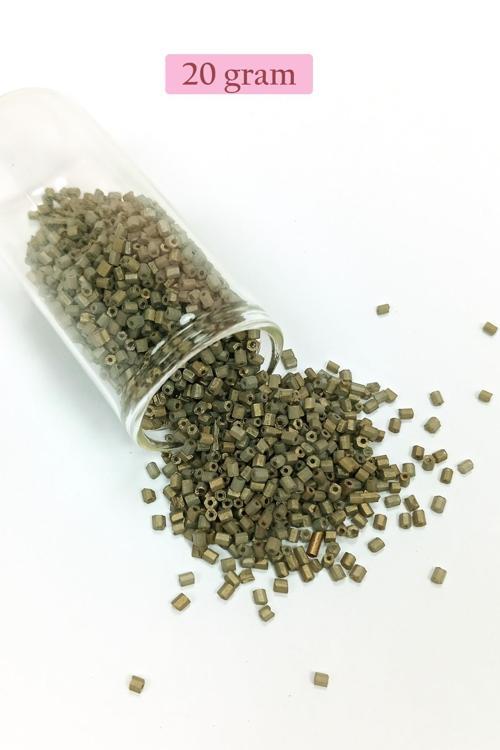 Kesme Cam Boncuk 2mm - 20 Gram - Mat Asker Yeşili -BNC317