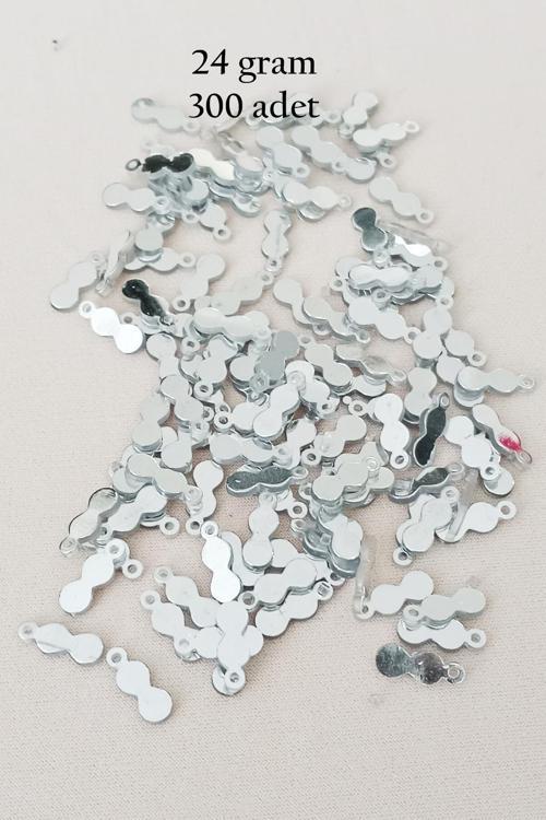 Oya Abiye Bileklik Kolye Pleksi Metalik Plastik Pul Gümüş Renk 24 gram 300 adet - BNC568