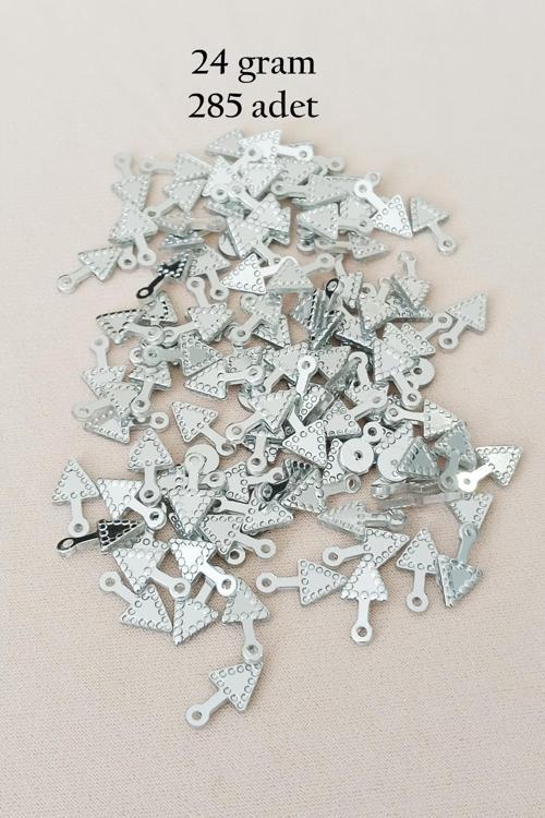 Oya Abiye Bileklik Kolye Pleksi Metalik Plastik Pul Gümüş Renk 24 gram 285 adet - BNC565