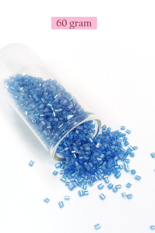 Kesme Cam Boncuk 2mm - 60 Gram - Şeffaf Mavi - BNC374