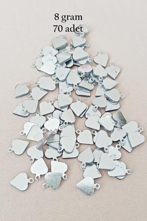 Oya Abiye Bileklik Kolye Pleksi Metalik Plastik Pul Gümüş Renk 8 gram 70 adet - BNC530