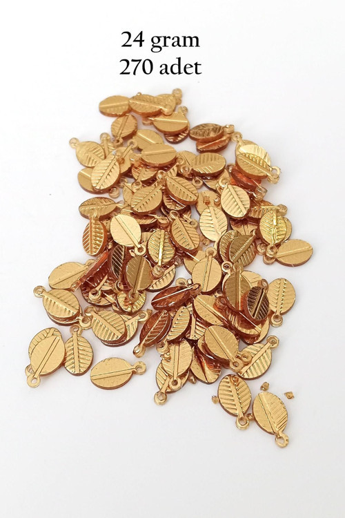 Oya Abiye Bileklik Kolye Pleksi Metalik Plastik Pul Altın Renk 24 gram 270 adet - BNC538