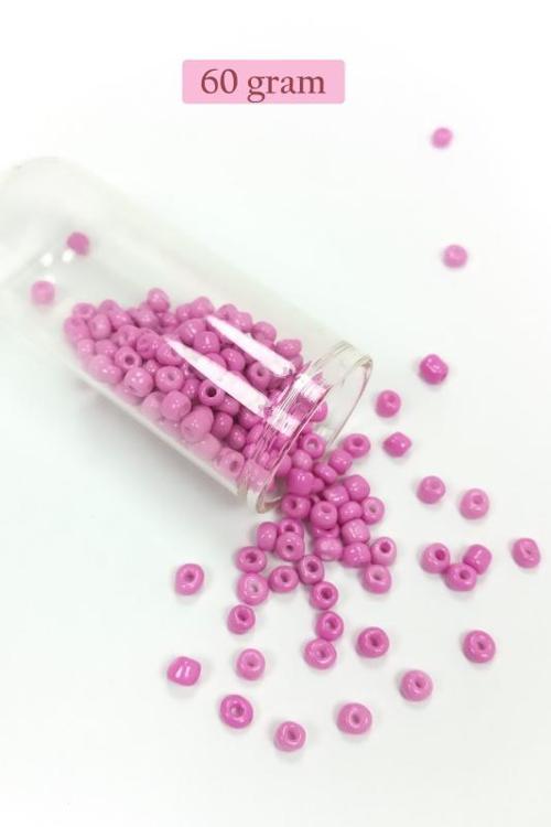 Dökme Cam Kum Boncuk Büyük Boy (6/0) 4 mm - 60 Gram - Eflatun - BNC121