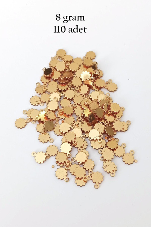 Oya Abiye Bileklik Kolye Pleksi Metalik Plastik Pul Altın Renk 8 gram 110 adet - BNC474