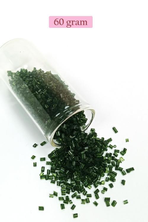 Kesme Cam Boncuk 2mm - 60 Gram - Şeffaf Koyu Yeşil - BNC367