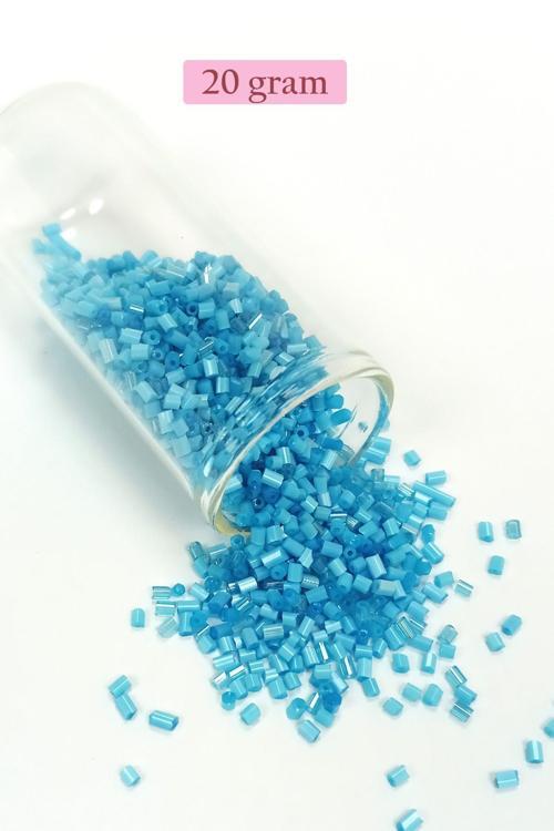 Kesme Cam Boncuk 2mm - 20 Gram - Mat Mavi -BNC338