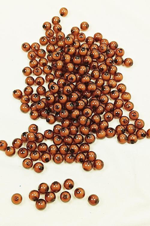 Yuvarlak Boncuk İçten Boncuklu Bileklik Çanta Boncuğu 8 mm 50 gr Kahverengi - BNC469