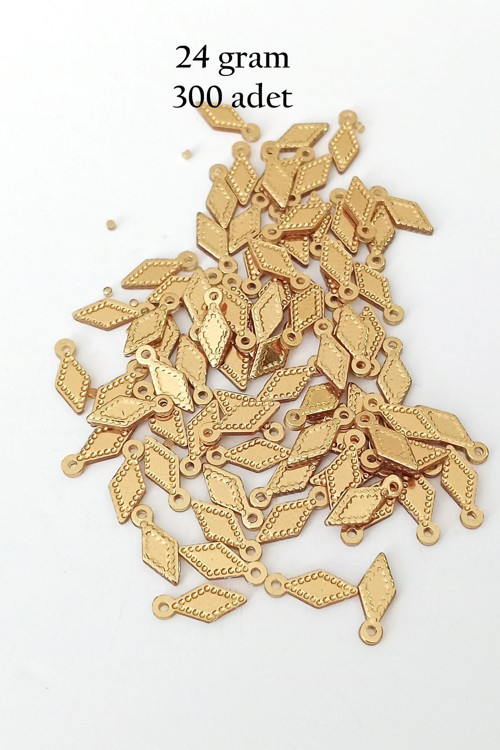 Oya Abiye Bileklik Kolye Pleksi Metalik Plastik Pul Altın Renk 24 gram 300 adet - BNC550