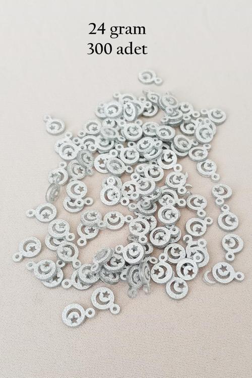 Oya Abiye Bileklik Kolye Pleksi Metalik Plastik Pul Gümüş Renk 24 gram 300 adet - BNC576