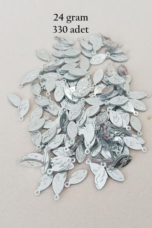 Oya Abiye Bileklik Kolye Pleksi Metalik Plastik Pul Gümüş Renk 24 gram 330 adet - BNC575