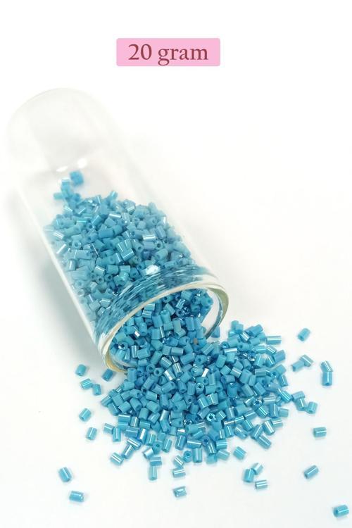 Kesme Cam Boncuk 2mm - 20 Gram - Camgöbeği Mavi -BNC347